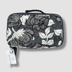 Vera Bradley Blush And Brush Makeup Case Moon Shadow Meadow Grey NWT